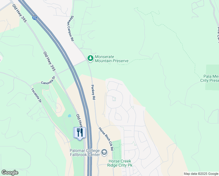 map of restaurants, bars, coffee shops, grocery stores, and more near 422 Ventasso Way in Fallbrook