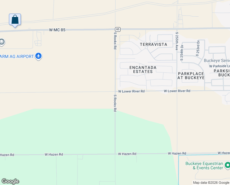 map of restaurants, bars, coffee shops, grocery stores, and more near 25850 West Beloat Road in Buckeye