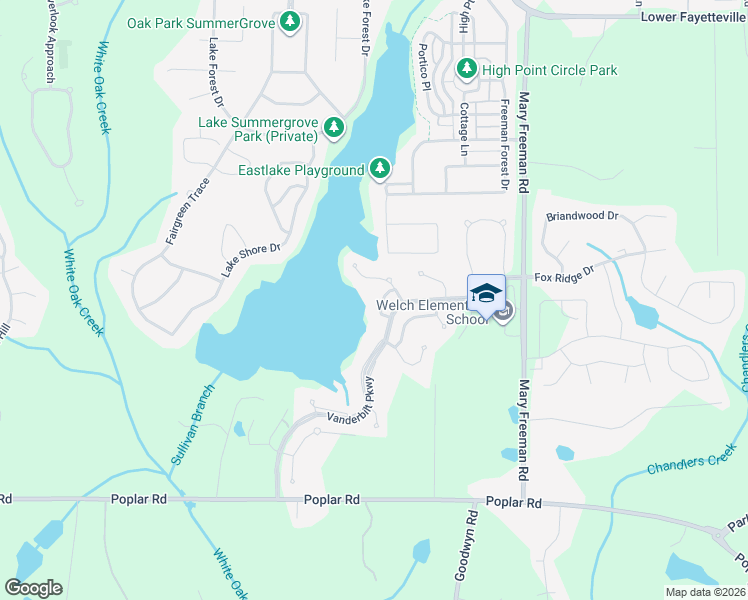 map of restaurants, bars, coffee shops, grocery stores, and more near 19 Vanderbilt Pointe Way in Newnan