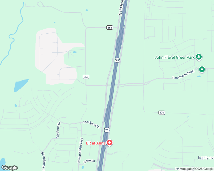 map of restaurants, bars, coffee shops, grocery stores, and more near Central Expressway in Anna