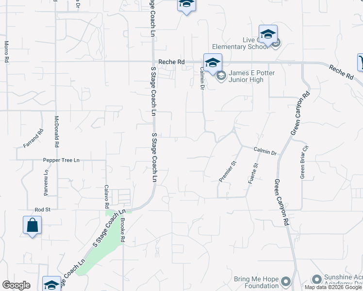 map of restaurants, bars, coffee shops, grocery stores, and more near 1553 Ranchwood Lane in Fallbrook