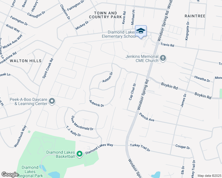 map of restaurants, bars, coffee shops, grocery stores, and more near 2804 Wyndham Drive in Hephzibah