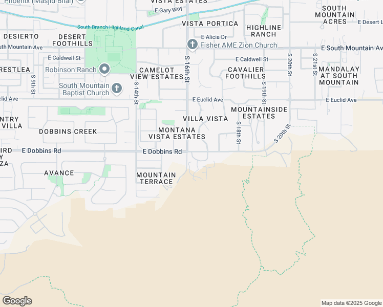 map of restaurants, bars, coffee shops, grocery stores, and more near 1611 East Dobbins Road in Phoenix