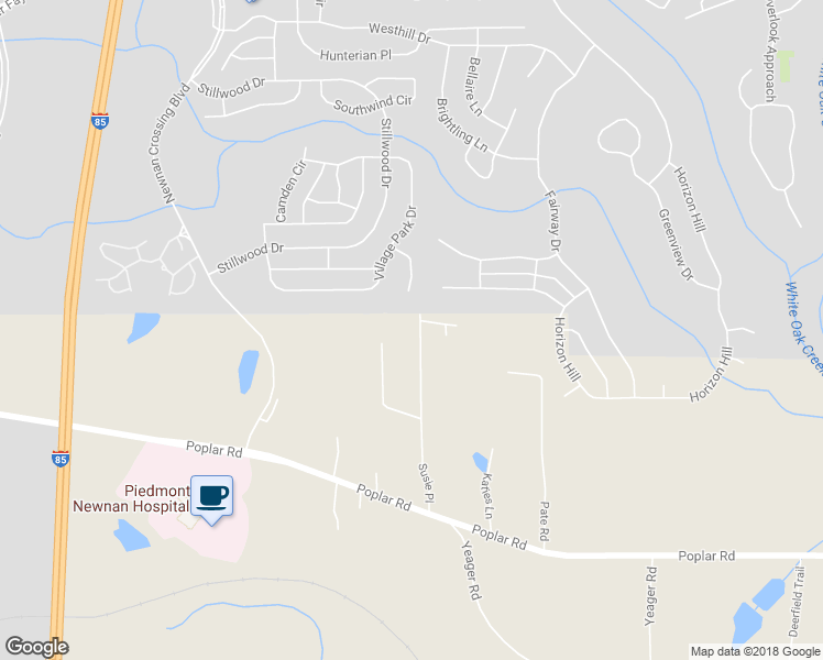 map of restaurants, bars, coffee shops, grocery stores, and more near 220 Susie Place in Newnan