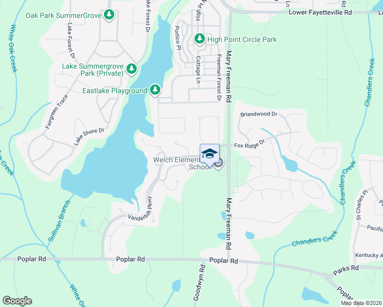 map of restaurants, bars, coffee shops, grocery stores, and more near 2 Fenway Court in Newnan