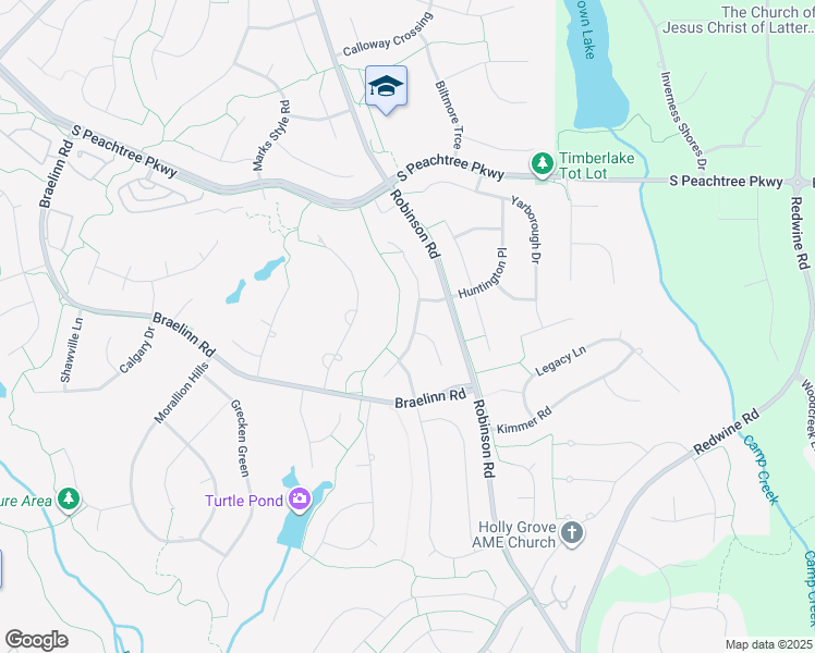 map of restaurants, bars, coffee shops, grocery stores, and more near 217 Crescent Oak in Peachtree City