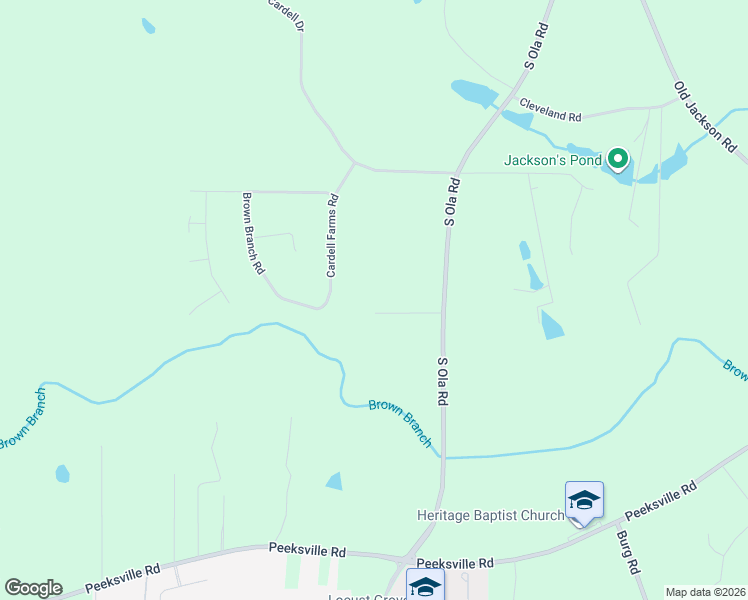 map of restaurants, bars, coffee shops, grocery stores, and more near 130 Homestead Way in Locust Grove