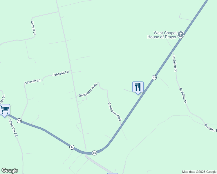 map of restaurants, bars, coffee shops, grocery stores, and more near 170 Gardeners Walk in Cross