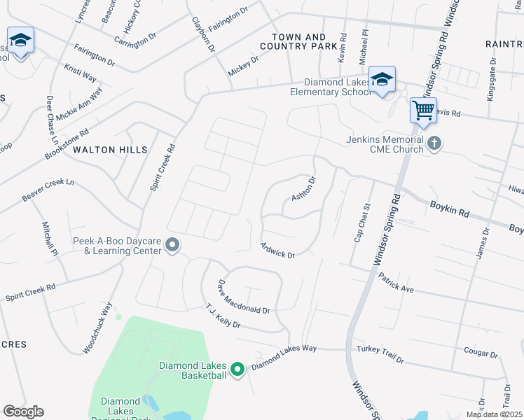 map of restaurants, bars, coffee shops, grocery stores, and more near 2686 Ardwick Drive in Hephzibah