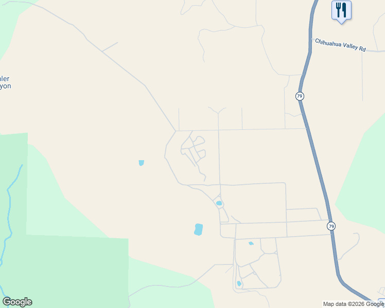 map of restaurants, bars, coffee shops, grocery stores, and more near 26455 Paradise Valley Road in Warner Springs