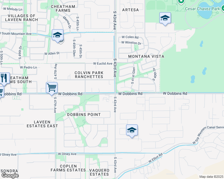 map of restaurants, bars, coffee shops, grocery stores, and more near in Maricopa County