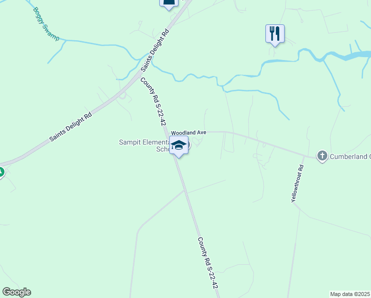 map of restaurants, bars, coffee shops, grocery stores, and more near 69 Woodland Avenue in Georgetown