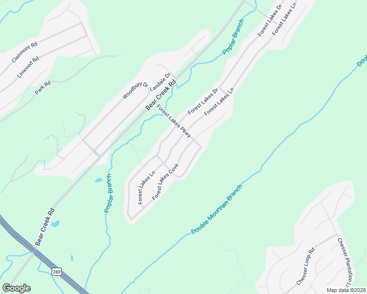 map of restaurants, bars, coffee shops, grocery stores, and more near 5967 Forest Lakes Cove in Sterrett