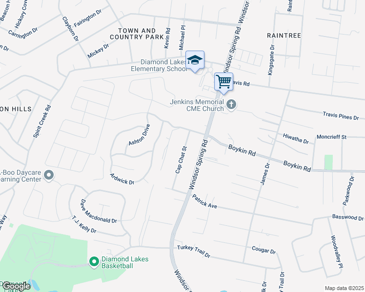 map of restaurants, bars, coffee shops, grocery stores, and more near 4209 Cap Chat Street in Hephzibah