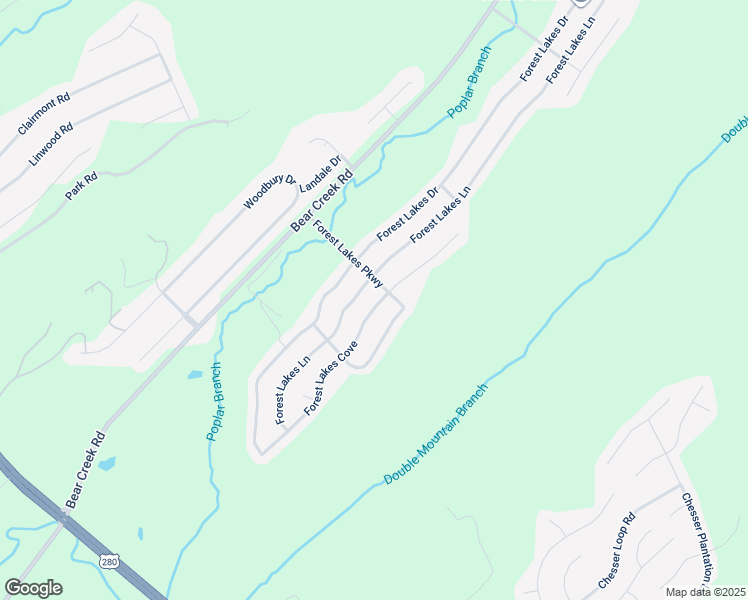 map of restaurants, bars, coffee shops, grocery stores, and more near 5991 Forest Lakes Cove in Sterrett