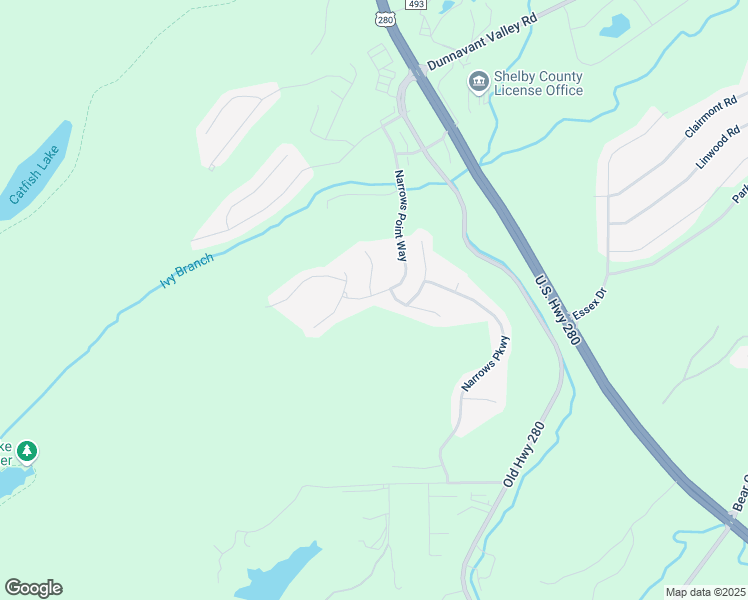 map of restaurants, bars, coffee shops, grocery stores, and more near 105 Narrows Point Court in Birmingham