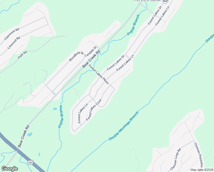 map of restaurants, bars, coffee shops, grocery stores, and more near 6005 Forest Lakes Cove in Sterrett