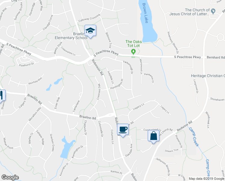 map of restaurants, bars, coffee shops, grocery stores, and more near 1000 Sterling Point in Peachtree City