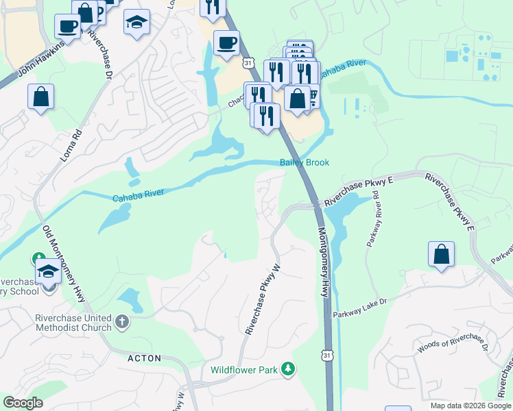 map of restaurants, bars, coffee shops, grocery stores, and more near 1944 Mountain Laurel Lane in Birmingham