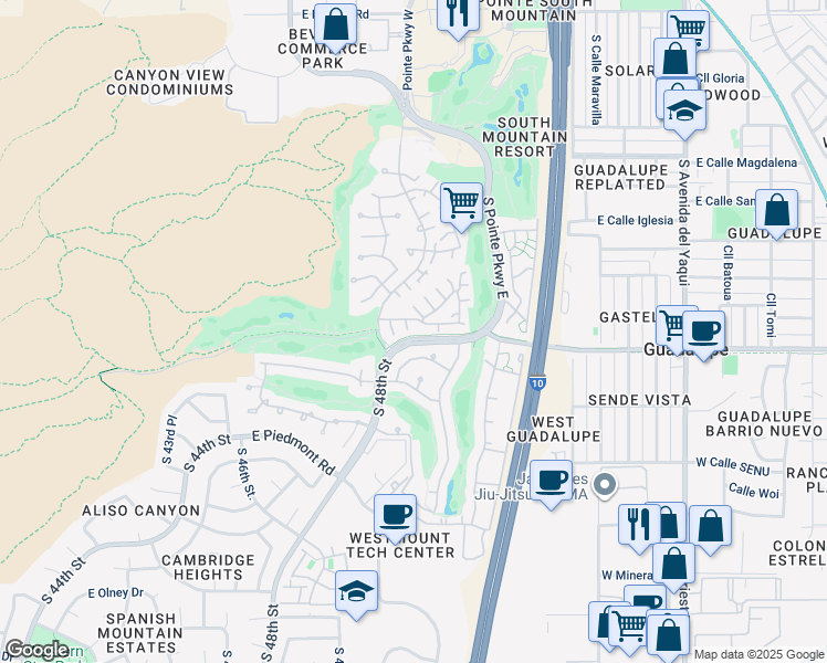 map of restaurants, bars, coffee shops, grocery stores, and more near 4919 East Hazel Drive in Phoenix