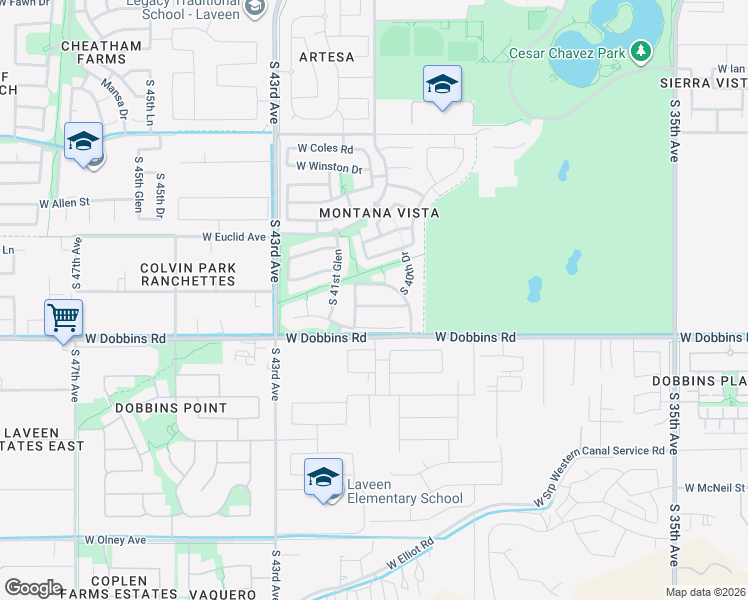 map of restaurants, bars, coffee shops, grocery stores, and more near 4108 West Hazel Drive in Phoenix