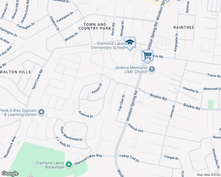 map of restaurants, bars, coffee shops, grocery stores, and more near 2610 Ardwick Drive in Hephzibah
