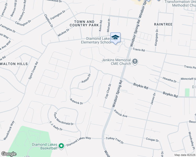 map of restaurants, bars, coffee shops, grocery stores, and more near 2610 Ardwick Drive in Hephzibah