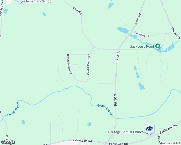 map of restaurants, bars, coffee shops, grocery stores, and more near 111 Cardell Farms Road in Locust Grove