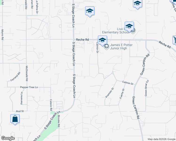 map of restaurants, bars, coffee shops, grocery stores, and more near 1111 Vía Prado in Fallbrook