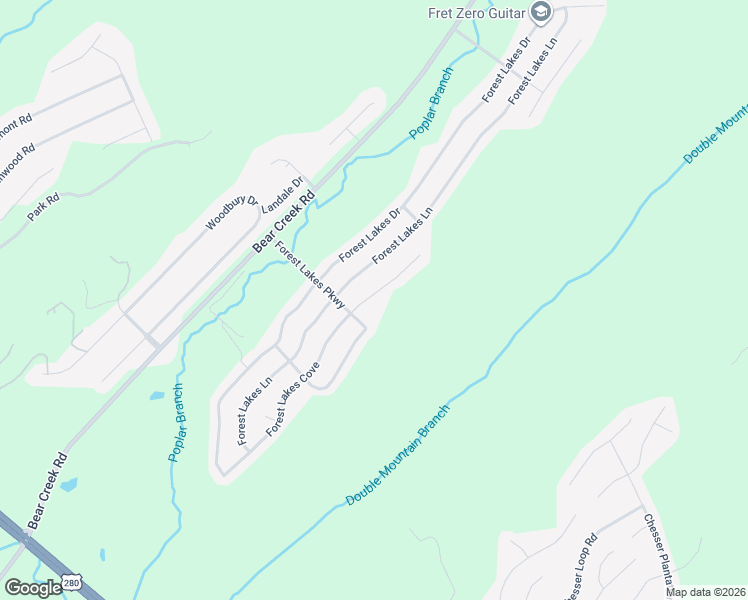 map of restaurants, bars, coffee shops, grocery stores, and more near 6018 Forest Lakes Cove in Sterrett