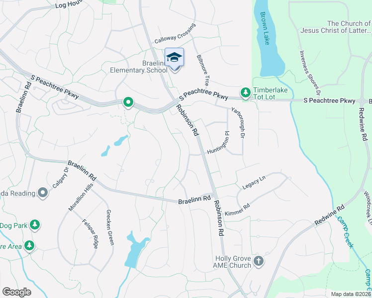 map of restaurants, bars, coffee shops, grocery stores, and more near 225 Crescent Oak in Peachtree City