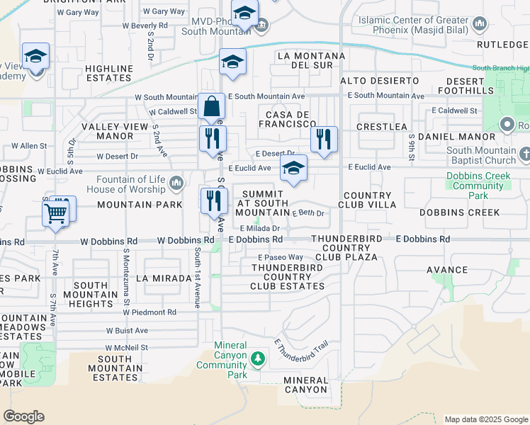 map of restaurants, bars, coffee shops, grocery stores, and more near 232 South 3rd Street in Phoenix