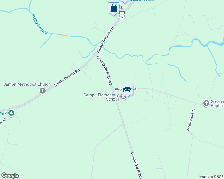 map of restaurants, bars, coffee shops, grocery stores, and more near 69 Woodland Avenue in Georgetown