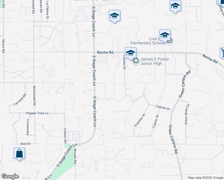 map of restaurants, bars, coffee shops, grocery stores, and more near 1111 Vía Prado in Fallbrook