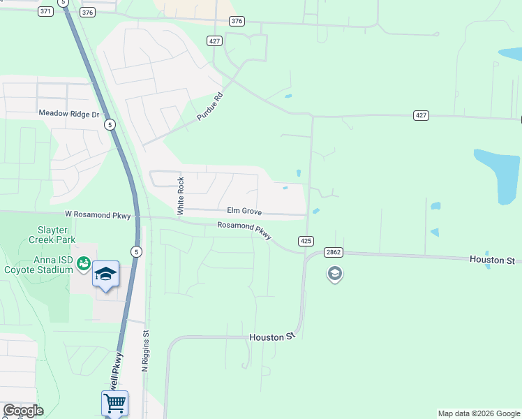 map of restaurants, bars, coffee shops, grocery stores, and more near 700 Elm Grove in Anna