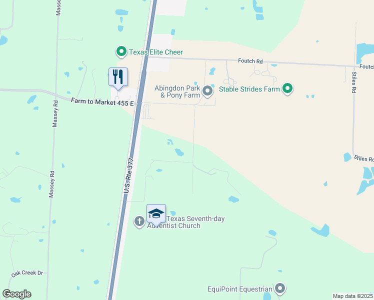 map of restaurants, bars, coffee shops, grocery stores, and more near 10200 Zipper Road in Pilot Point