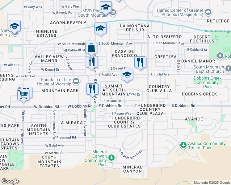 map of restaurants, bars, coffee shops, grocery stores, and more near 232 South 3rd Street in Phoenix