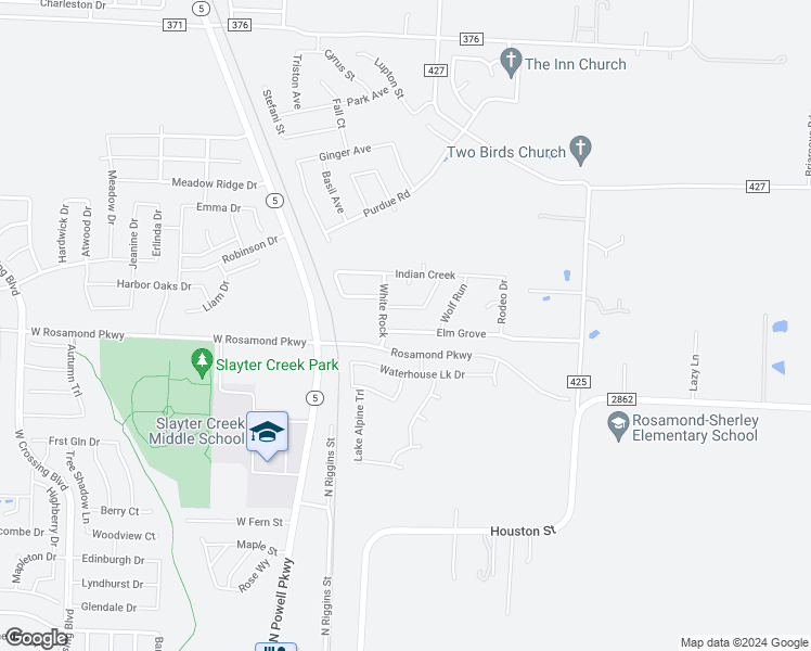 map of restaurants, bars, coffee shops, grocery stores, and more near 213 Elm Grove in Anna