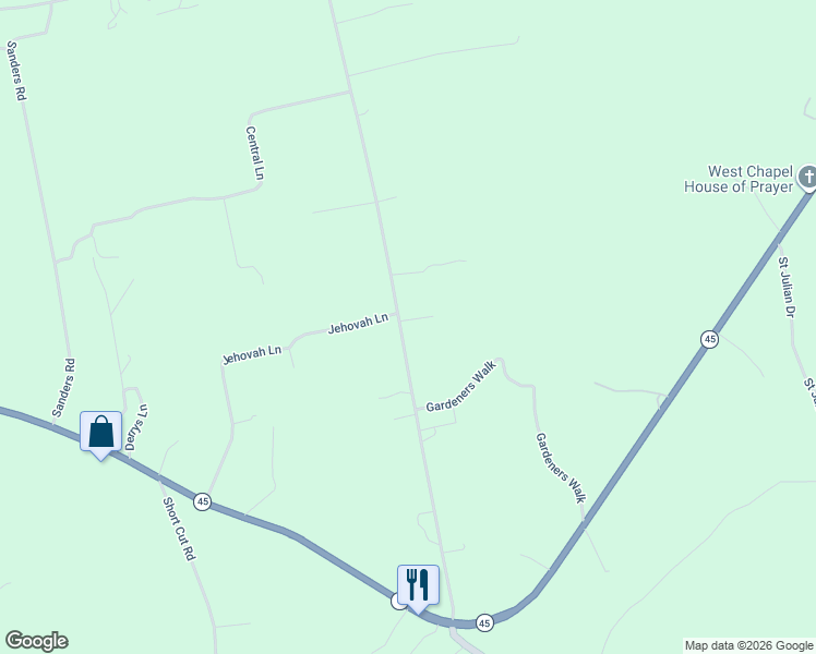 map of restaurants, bars, coffee shops, grocery stores, and more near 1135 Spring Plains Road in Cross