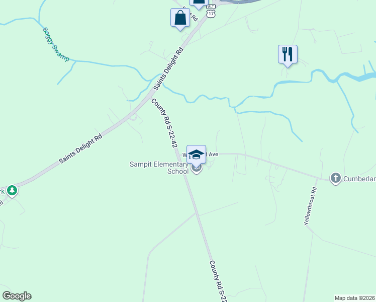 map of restaurants, bars, coffee shops, grocery stores, and more near 133 Woodland Avenue in Georgetown