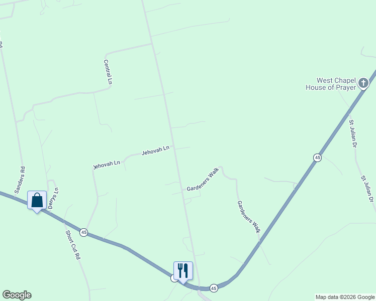 map of restaurants, bars, coffee shops, grocery stores, and more near 113 Gospel Lane in Cross