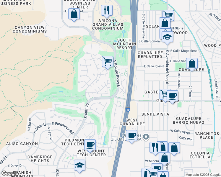 map of restaurants, bars, coffee shops, grocery stores, and more near 5015 East Hazel Drive in Phoenix