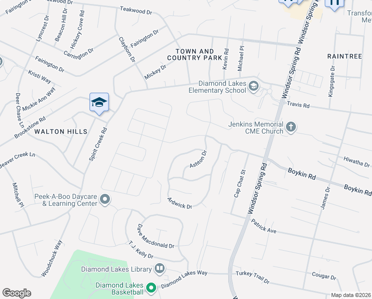 map of restaurants, bars, coffee shops, grocery stores, and more near 2717 Ashton Drive in Hephzibah