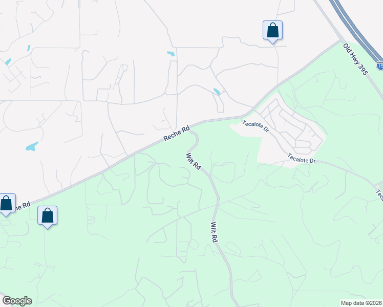 map of restaurants, bars, coffee shops, grocery stores, and more near 1601 Wilt Road in Fallbrook