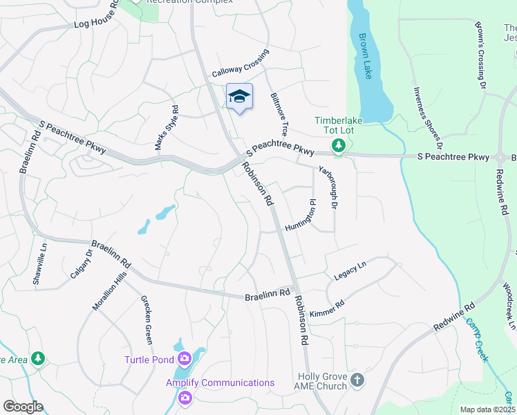 map of restaurants, bars, coffee shops, grocery stores, and more near 220 Crescent Oak in Peachtree City