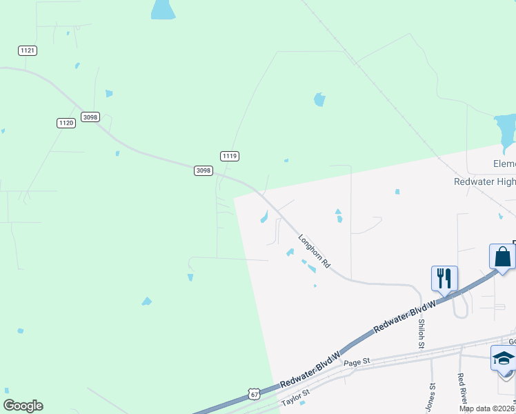 map of restaurants, bars, coffee shops, grocery stores, and more near 525 Longhorn Road in Maud