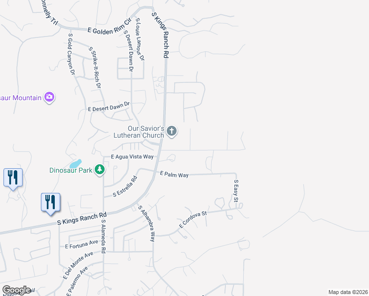 map of restaurants, bars, coffee shops, grocery stores, and more near 5406 South Via de Rico in Gold Canyon