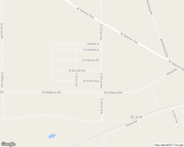map of restaurants, bars, coffee shops, grocery stores, and more near 33125 West Euclid Avenue in Tonopah