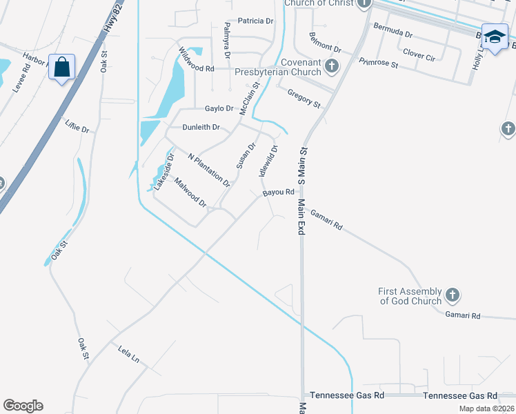 map of restaurants, bars, coffee shops, grocery stores, and more near 107 Bayou Road in Greenville