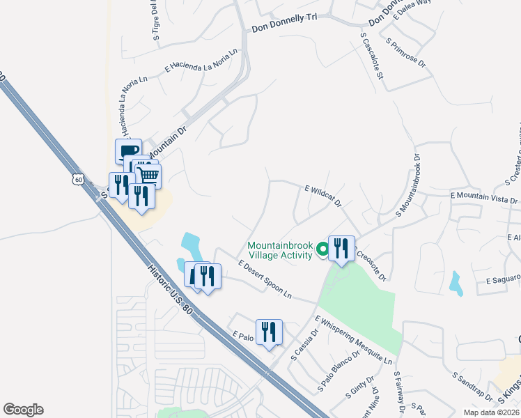 map of restaurants, bars, coffee shops, grocery stores, and more near 5372 S Red Yucca Ln in Gold Canyon